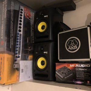 Rockit 5 pair , AKG mic , m audio , presonus